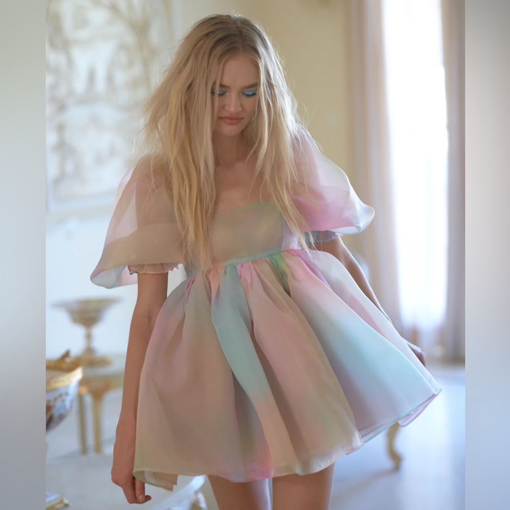 Selkie Rainbow Puff Dress S